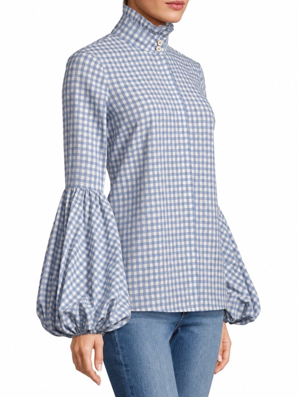 Caroline Consta Jacqueline Button Down Shirt Gingham Small